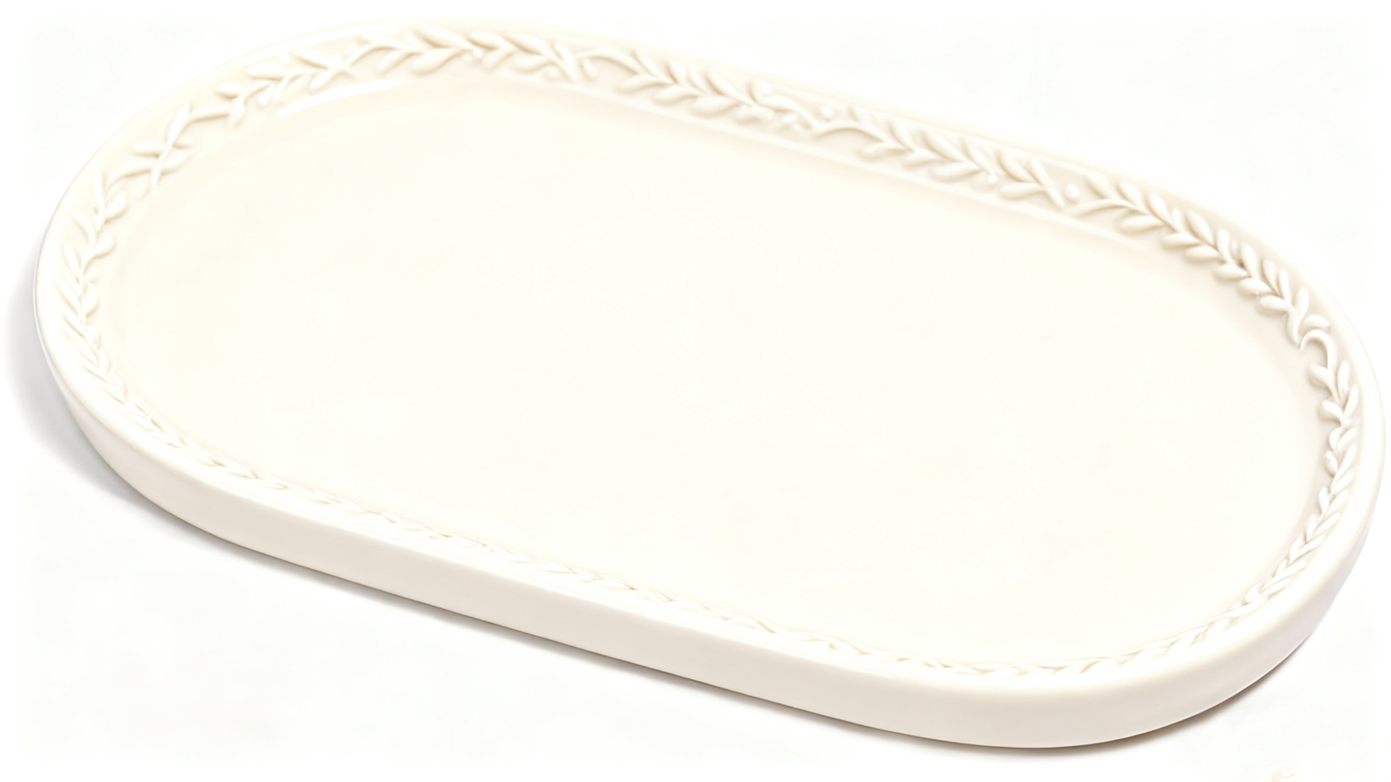 Japanese Ceramic Tray with Leaf Vein Relief