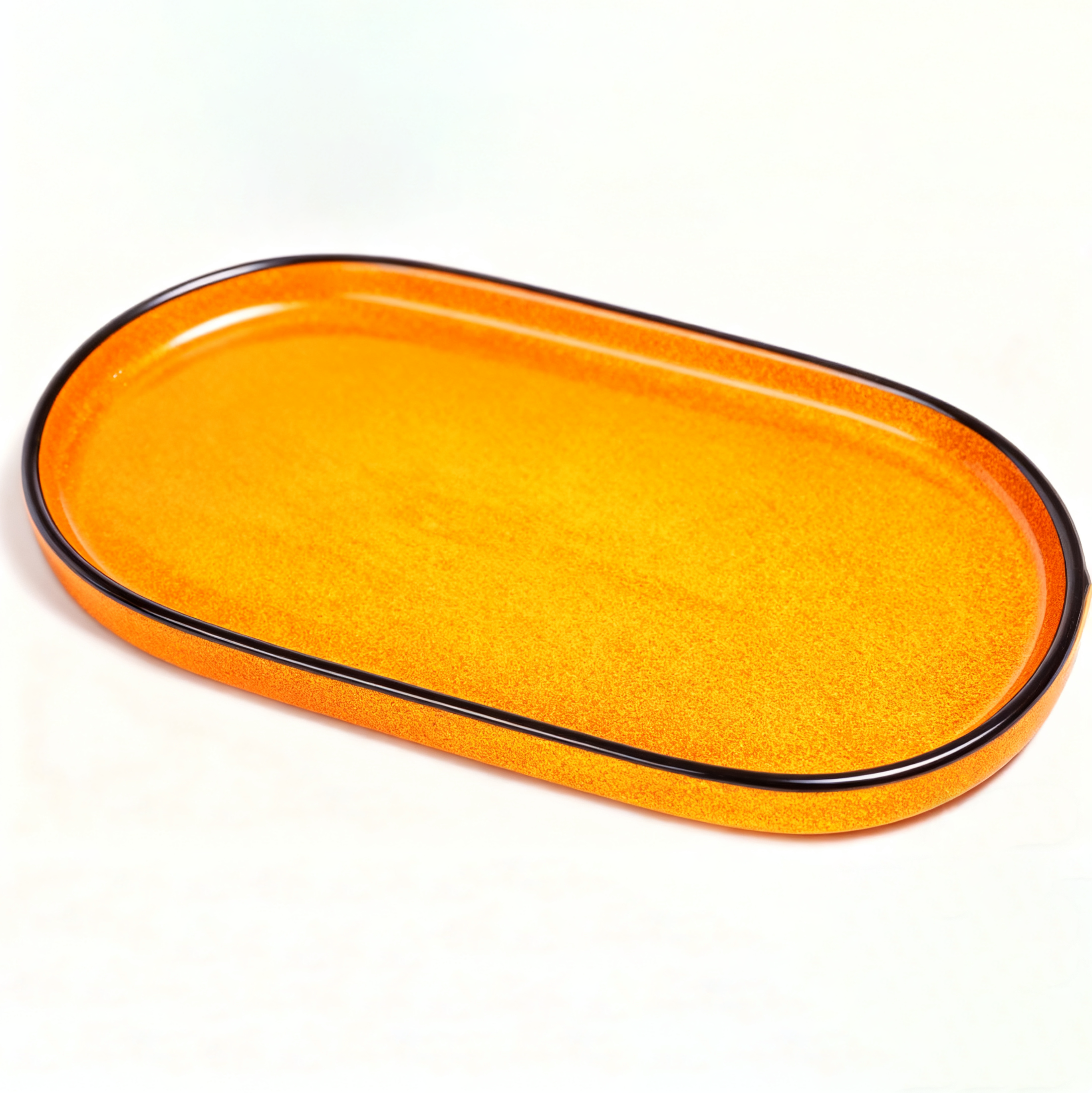 Japanese Vibrant Orange and Black Contrast Cosmetic Tray